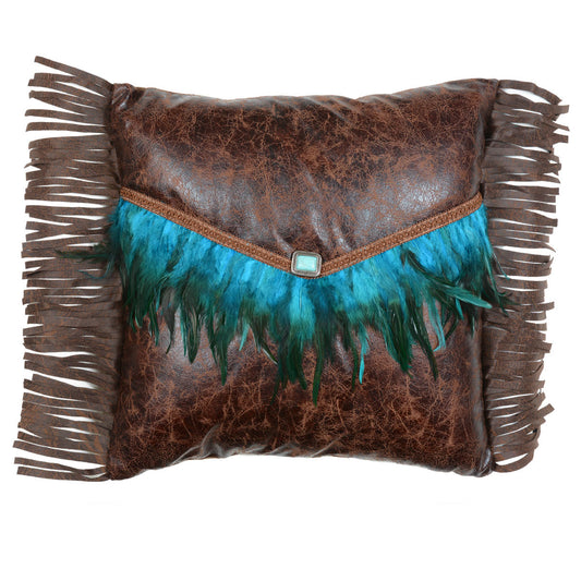 Turquoise Feather Envelope Pillow
