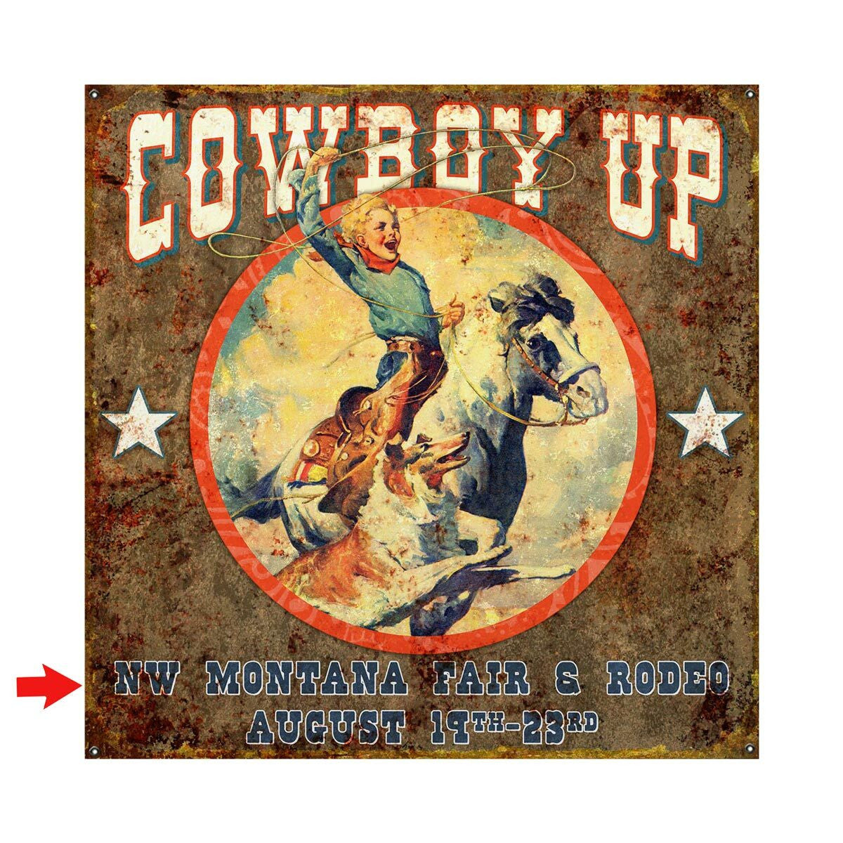 Cowboy Up Personalized Sign - 18 x 18
