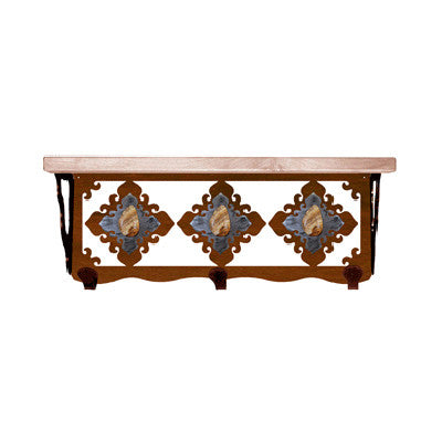 Picture Jasper Stone 20 Inch Pine Hook Shelf