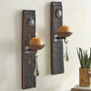 Tequila Stave Candle Holders with Teardrops and Candles - Set of 2