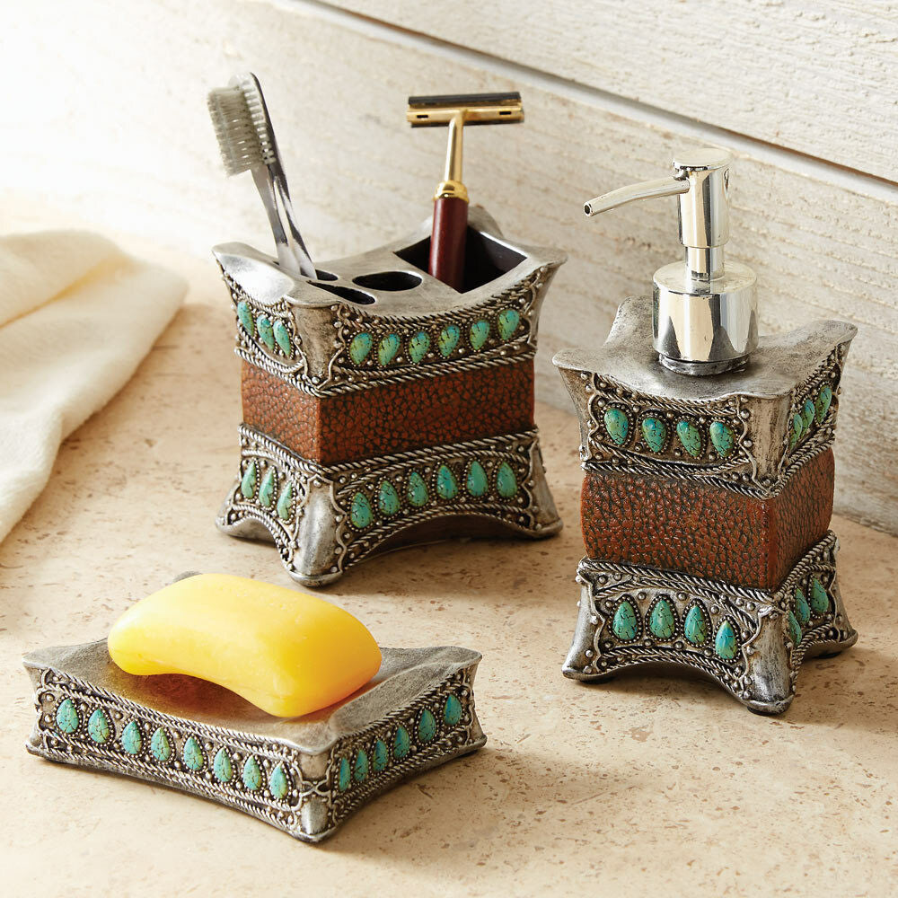 Tribal Turquoise Bath Accessories- SALE - OUT OF STOCK UNTIL 06/20/2026