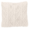 Cable Knit Diamond Throw Pillow - Cream