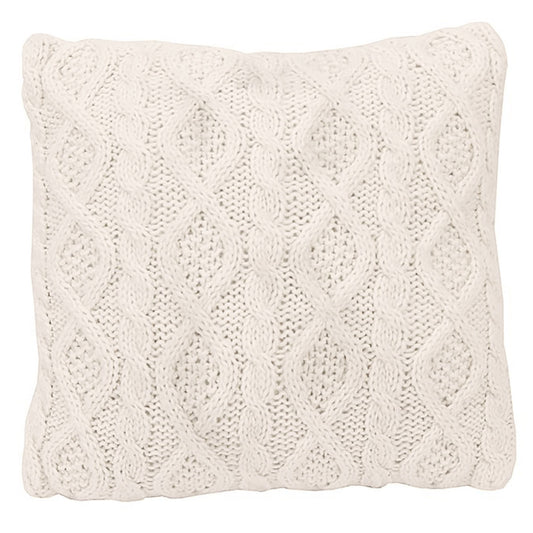 Cable Knit Diamond Throw Pillow - Cream