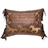Three Horses Fringe Pillow
