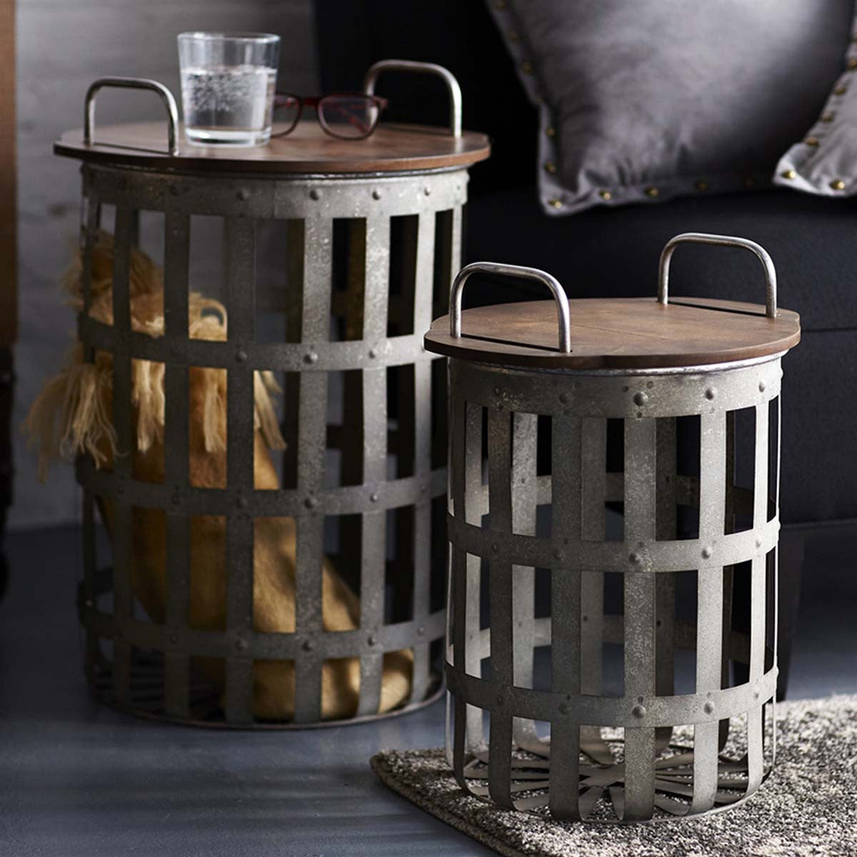 Rustic Fusion Side Tables - Set of 2