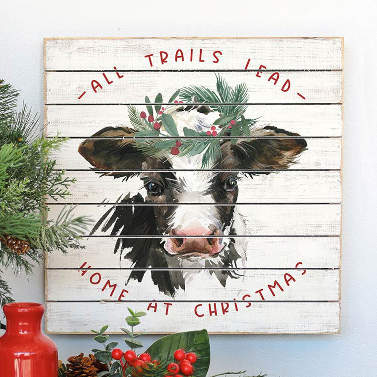 Christmas Cow Wall Art