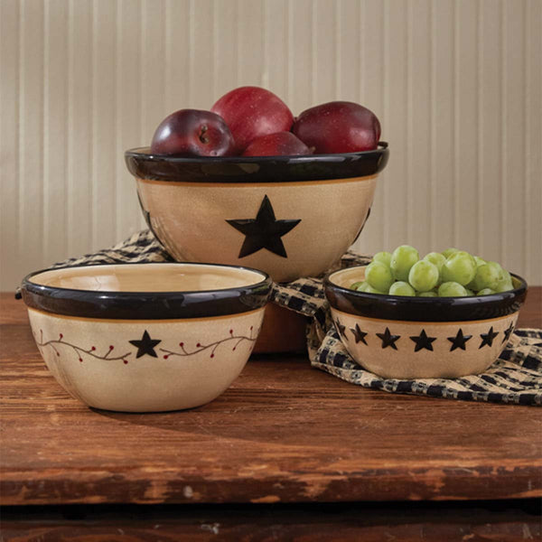 Country Living Stars Mixing Bowls - Set of 3