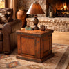 Daybreak Wood End Table with Iron Detail