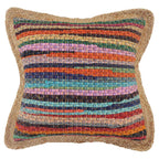 Jute-Bordered Chindi Pillow