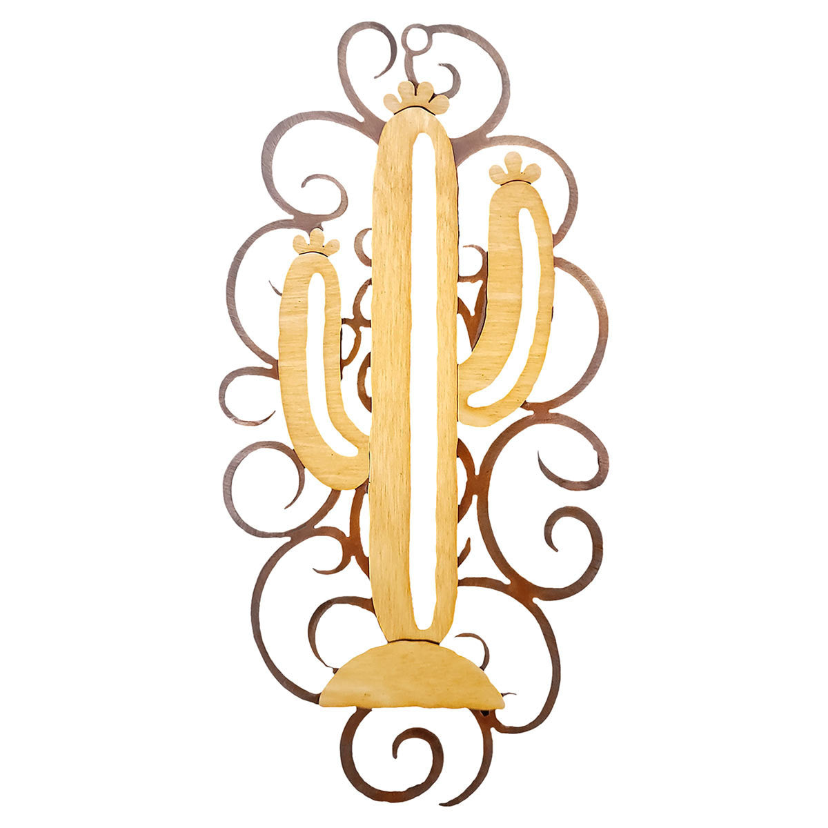 Sunset Cactus Cutout Swirl Wall Art
