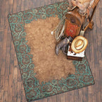 Tooled Turquoise Rug - 8 x 11