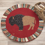 Cinnamon Buffalo Hooked Wool Round Rug