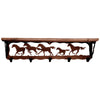 Wild Horses Coat Rack with Shelf - 34 Inch