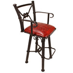 Coronado Swivel Counter Stool w/Arms - Colonial Red