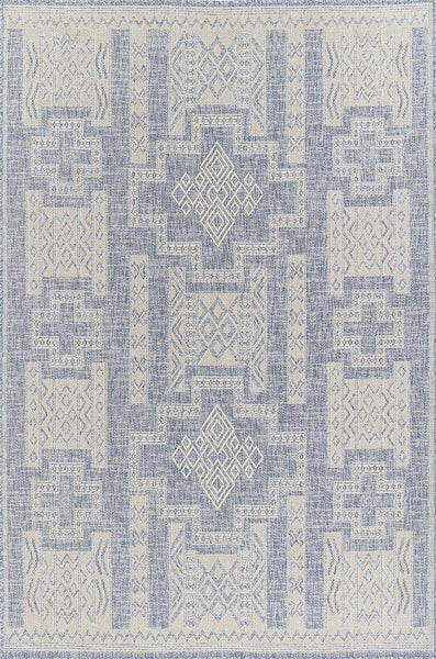 Navajo Blue Indoor/Outdoor Rug - 8 x 10