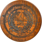 Wooden Texas State Seal - Black Wash