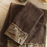 Western Paisley Chocolate Hand Towel