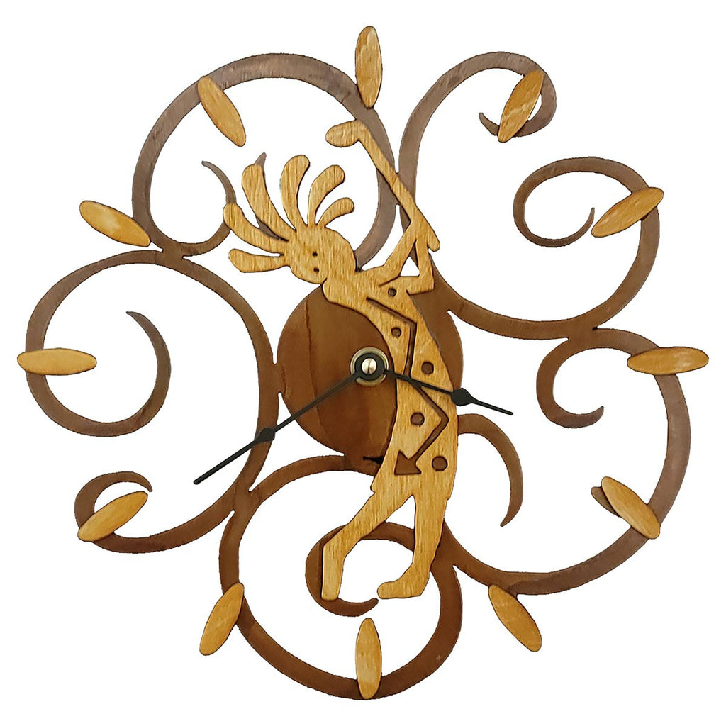 Golfing Kokopelli Swirl Wall Clock