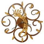 Golfing Kokopelli Swirl Wall Clock