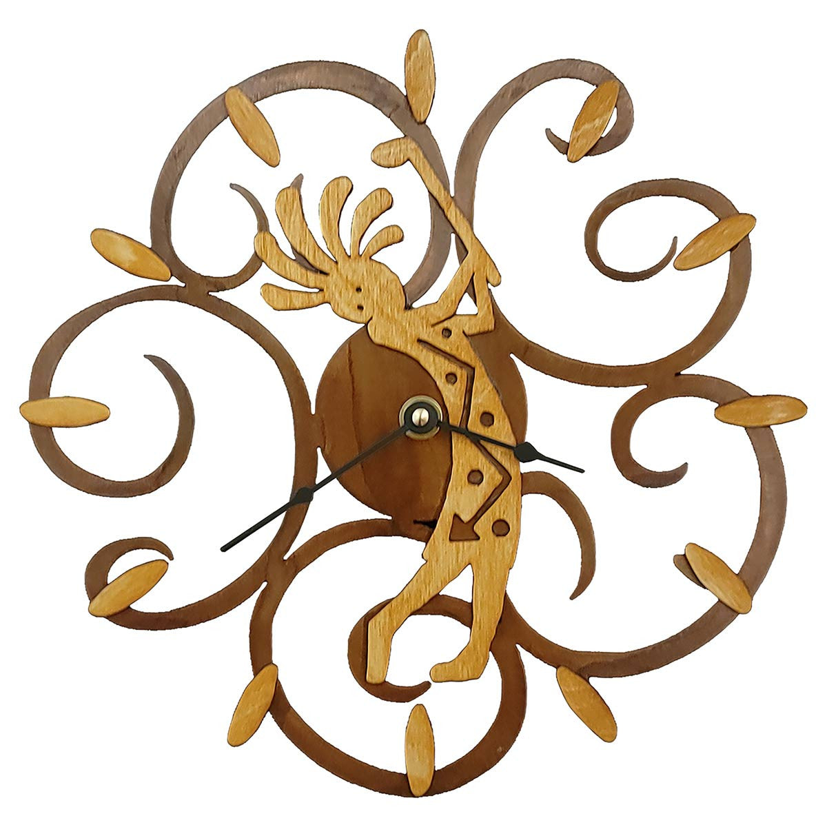 Golfing Kokopelli Swirl Wall Clock