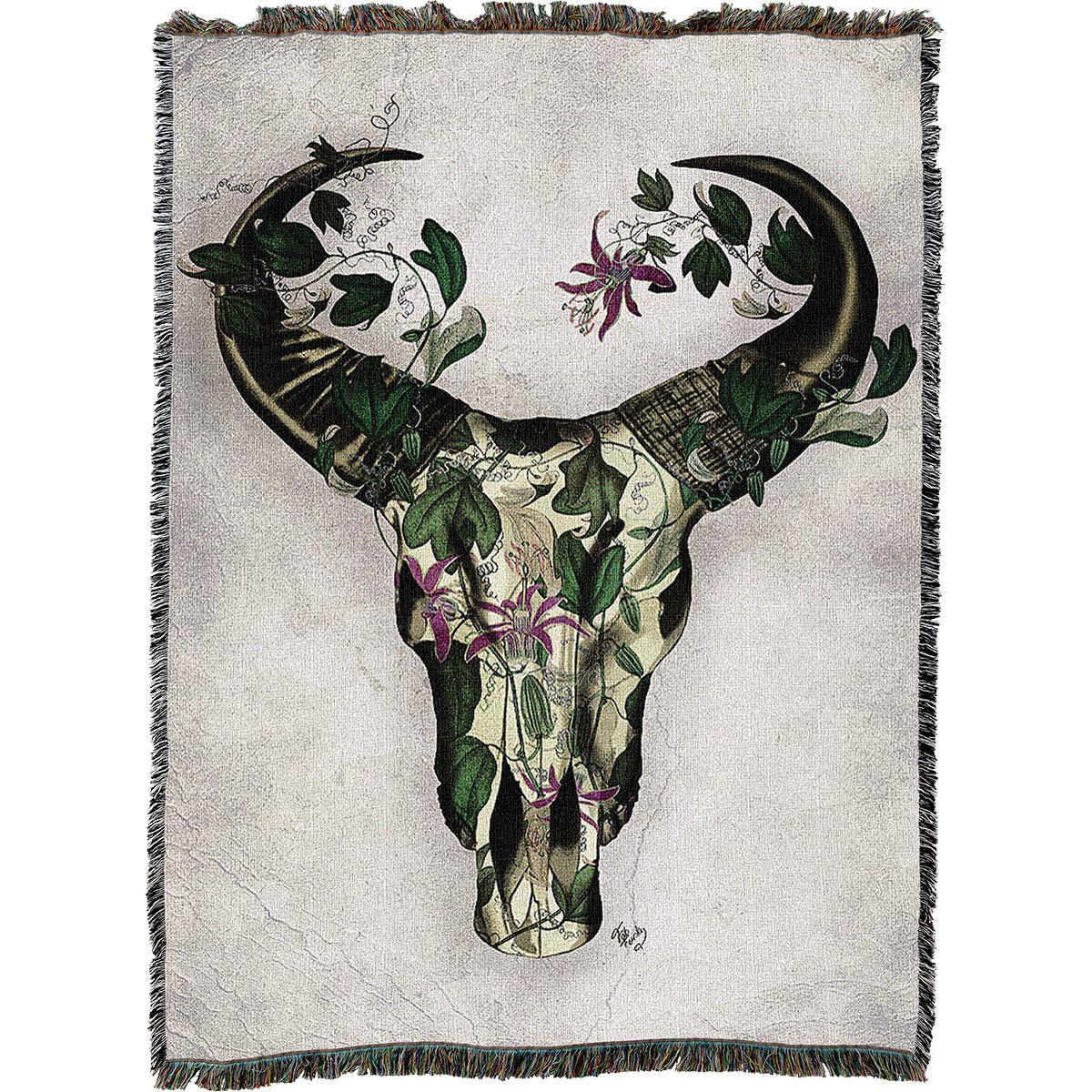 Floral Skull Throw