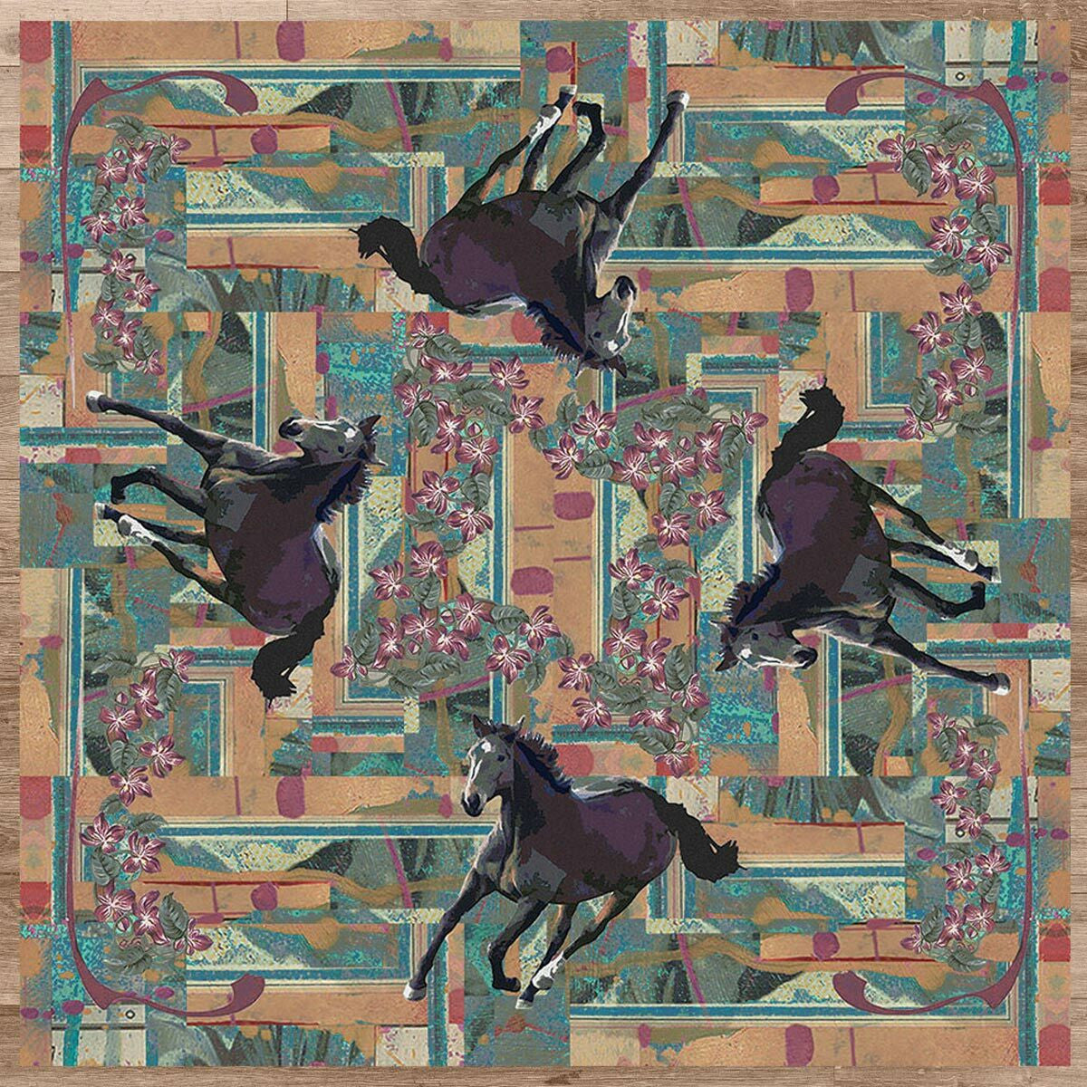 Running Horse Rug - 8 Ft. Square
