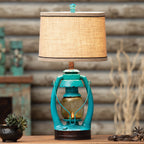 Turquoise Vintage Lantern Table Lamp