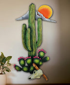 Cactus Skull Sunset II Metal Wall Art