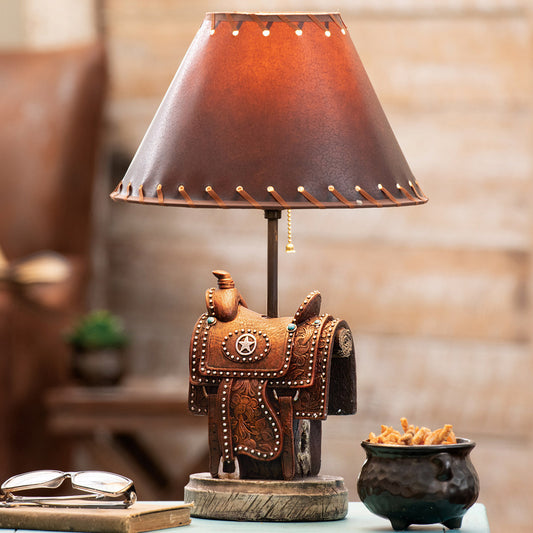 Lone Star Saddle Table Lamp - OUT OF STOCK - OUT OF STOCK UNTIL 10/15/2026