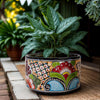 Pink Flower Wheel Planter