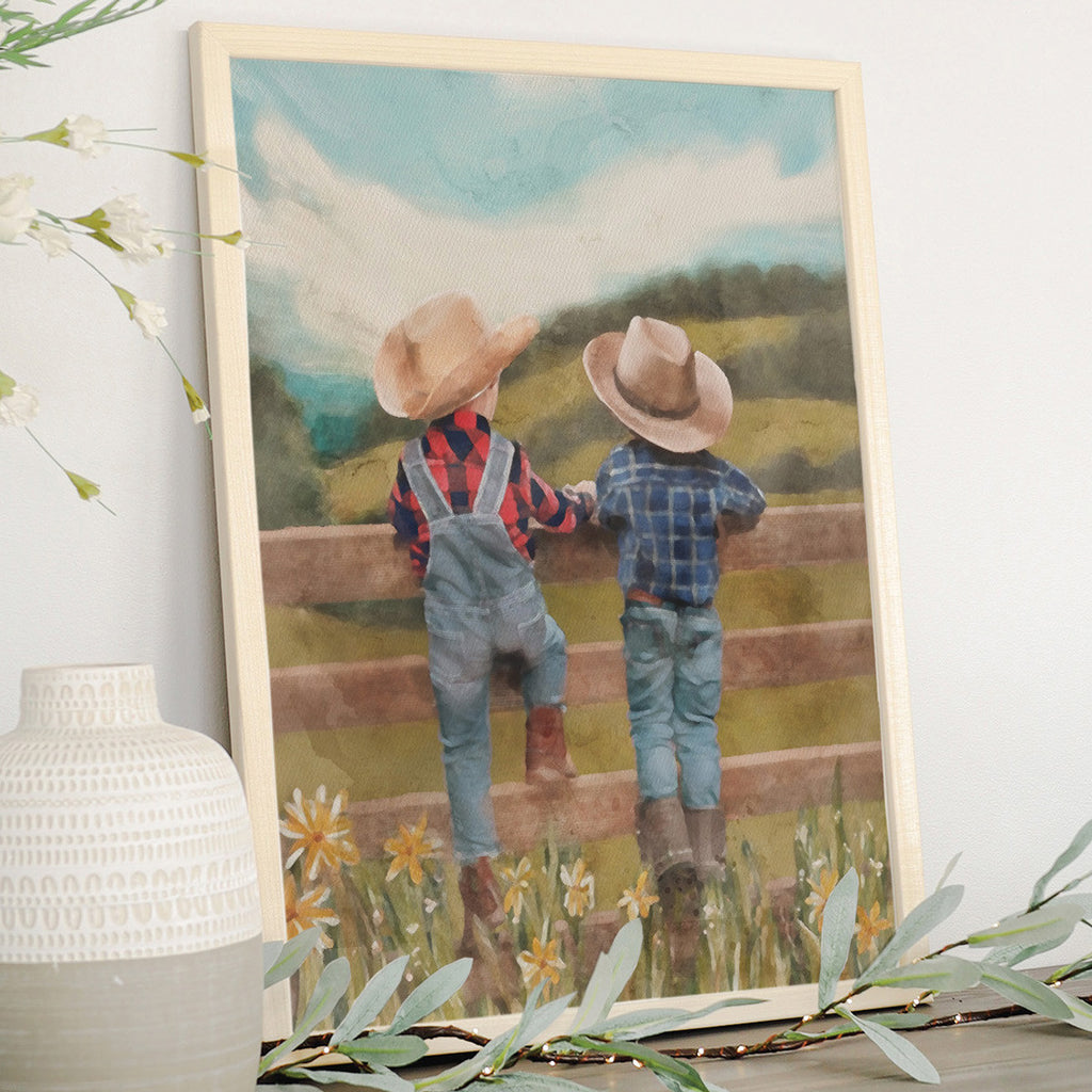 Little Cowboys Framed Wall Art