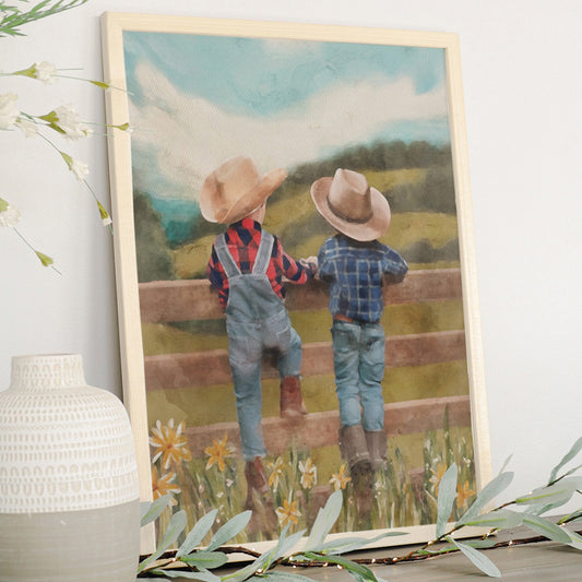 Little Cowboys Framed Wall Art