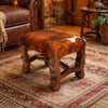 Herdsman Solid Wood & Cowhide Footstool
