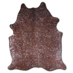 Silver Specked Brown Cowhide Rug - Large