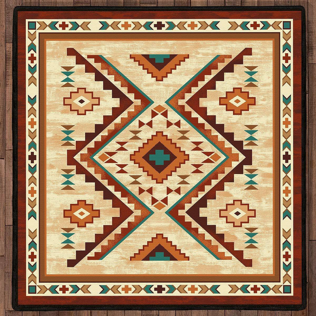 Angel Fire Tan Rug - 8 Ft. Square