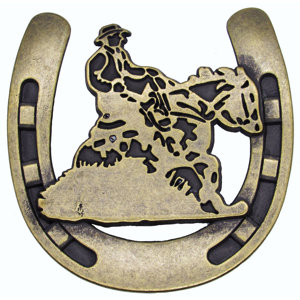 Riding Cowboy in Horseshoe Knobs - Set of 2
