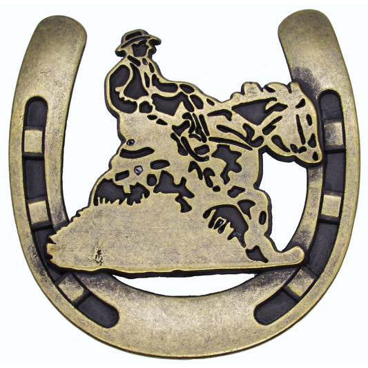 Riding Cowboy in Horseshoe Knobs - Set of 2
