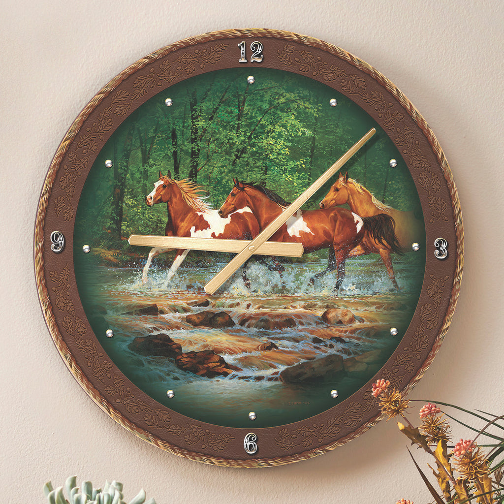 Mustang Creek Horse Wall Clock