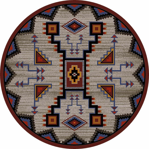 Tribal Rain Blue Rug - 8 Ft. Round