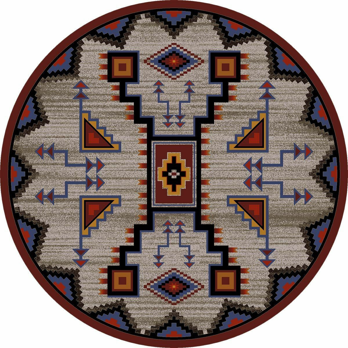 Tribal Rain Blue Rug - 8 Ft. Round