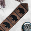 Roaming Bison Brindle Leather Table Runner - 96 Inch