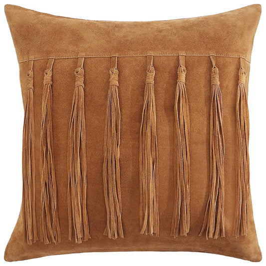 Suede Tassel Square Pillow - OUT OF STOCK UNTIL 06/29/2026