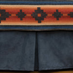 Navy Suede Tailored Bedskirt - King