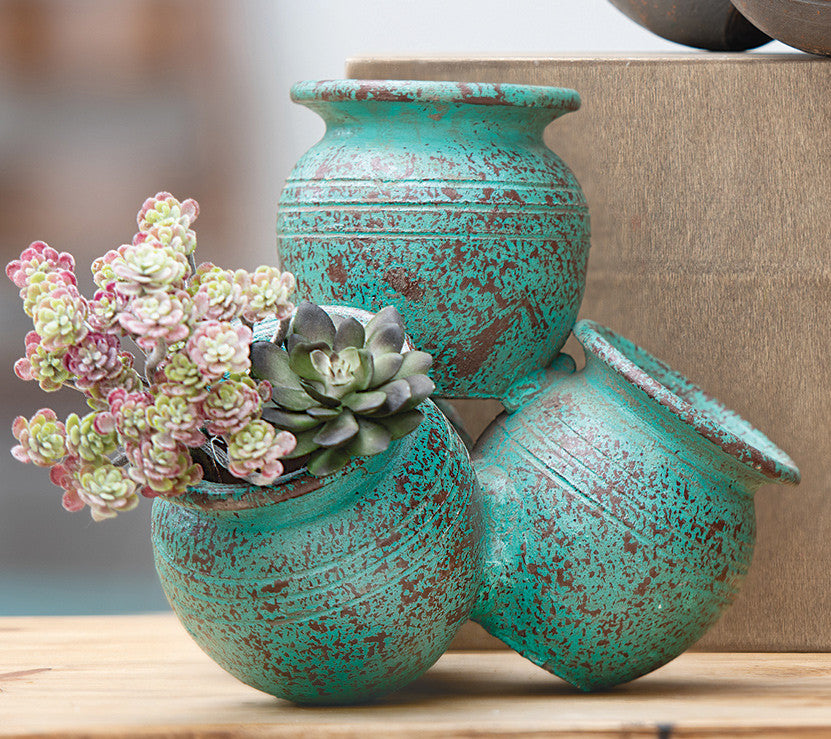 blue clay plant pots Adobe Clay Sticky Pots
