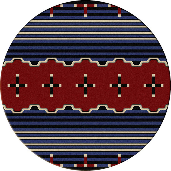 Big Chief Blue Rug - 8 Foot Round