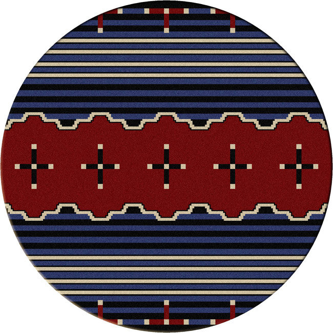 Big Chief Blue Rug - 8 Foot Round