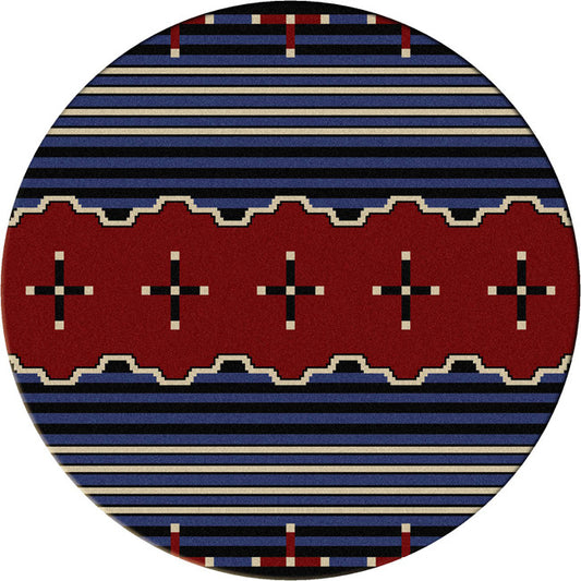 Big Chief Blue Rug - 8 Foot Round