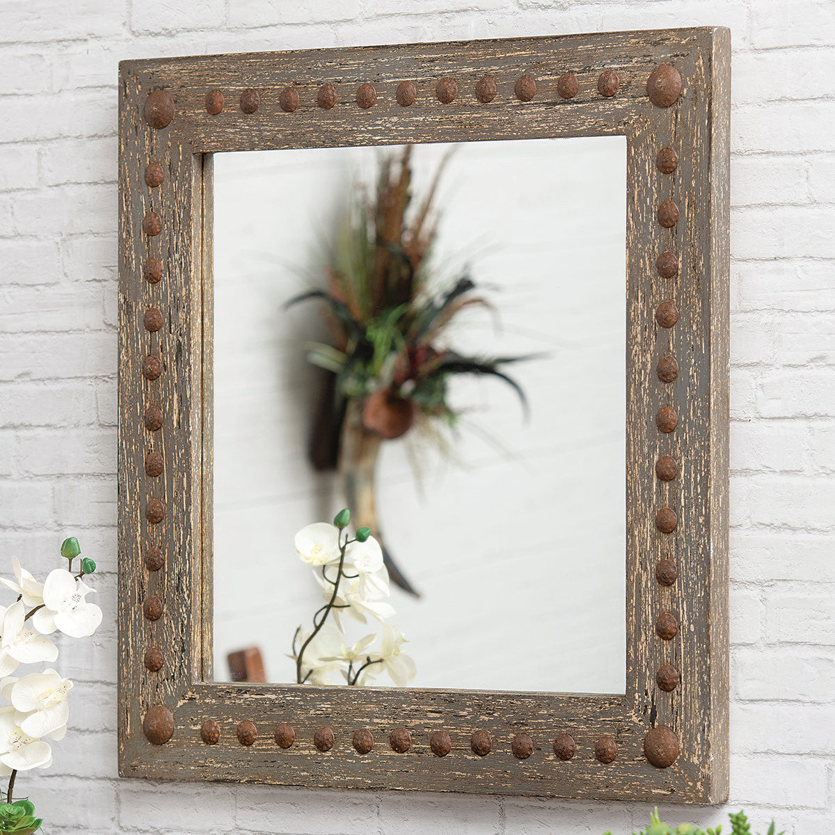 Mountain Pass Wood Wall Mirror - 30 x 30