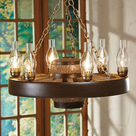 Small Wagon Wheel Chandelier