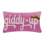 Rustic Cowgirl Ride Hooked Pillow